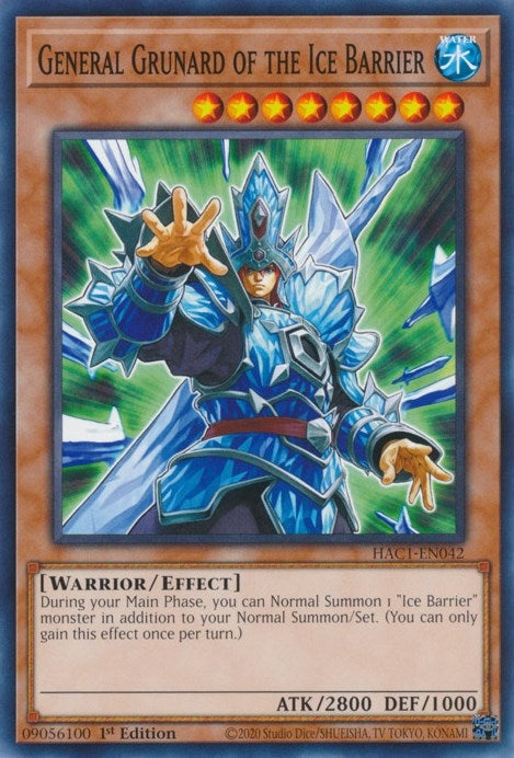 General Grunard of the Ice Barrier (1042) (HAC1) - YuGiOh Single