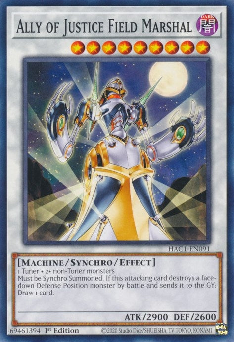 Ally of Justice Field Marshal (1091) (HAC1) - YuGiOh Single
