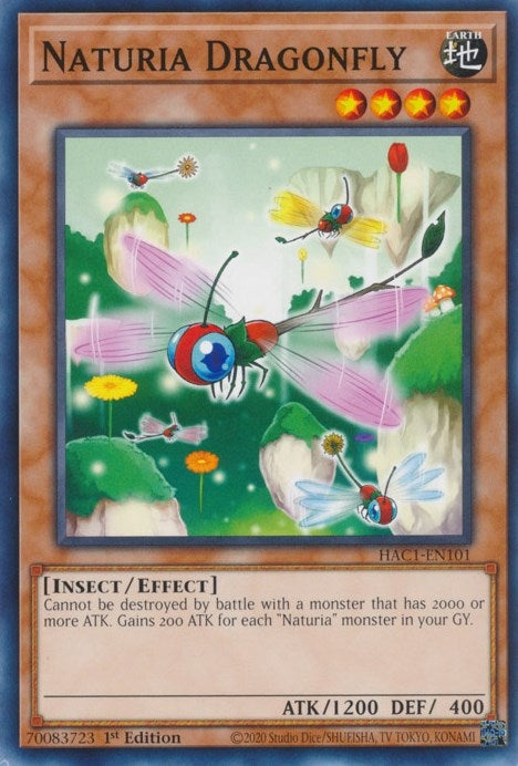 Naturia Dragonfly (1101) (HAC1) - YuGiOh Single