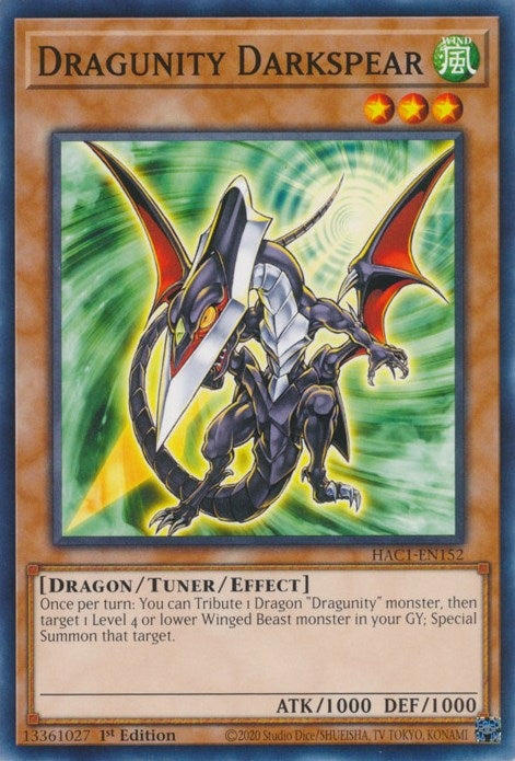 Dragunity Darkspear (1152) (HAC1) - YuGiOh Single