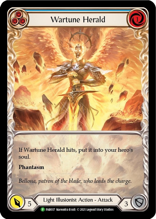 Image for Wartune Herald (Blue) (Extended Art) - FAB037 (FAB037) - Flesh and Blood TCG