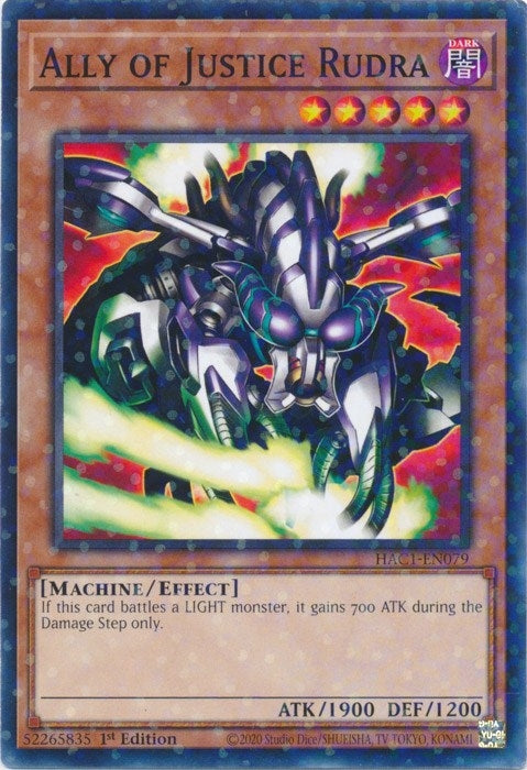 Ally of Justice Rudra (Duel Terminal) (1079) (HAC1) - YuGiOh Single