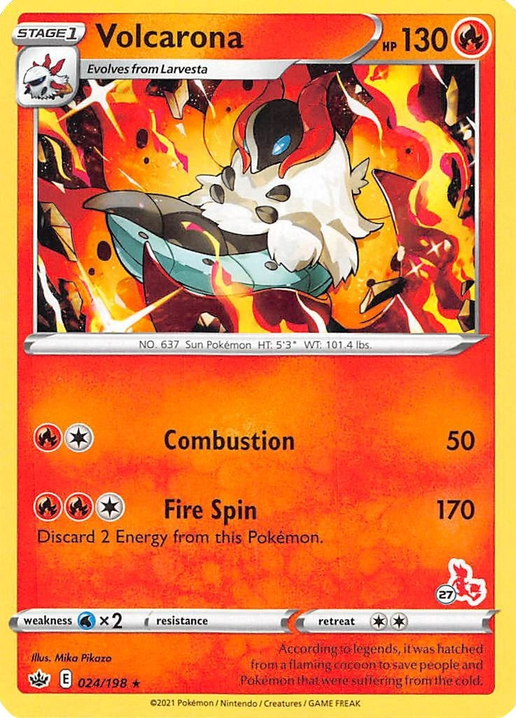 Image for Volcarona - 024/198 (#27 Cinderace Stamped) (024/198) (Battle Academy 2022) - Pokemon