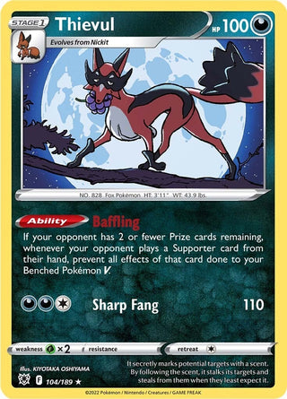 Image for Thievul (104/189) (SWSH10: Astral Radiance) - Pokemon