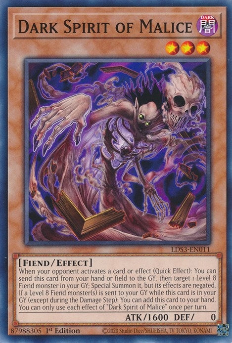 Dark Spirit of Malice (3011) (LDS3) - YuGiOh Single