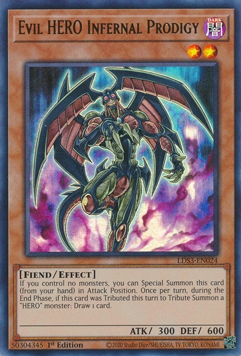 Evil HERO Infernal Prodigy (3024) (LDS3) - YuGiOh Single