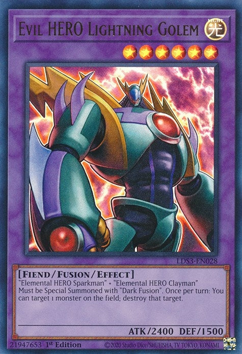 Evil HERO Lightning Golem (3028) (LDS3) - YuGiOh Single