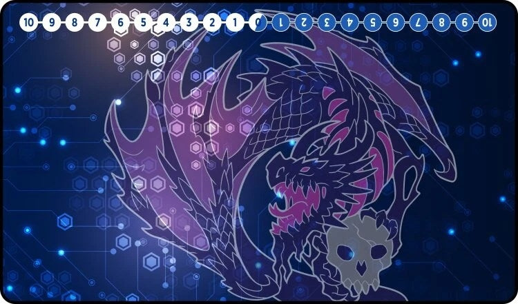 GamerMats Playmat - Digimon Compatible Black Dragon (Premium Black Stitched) - Playmats Sealed