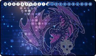 GamerMats Playmat - Digimon Compatible Black Dragon (Premium White Stitched) - Playmats Sealed