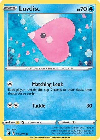 Image for Luvdisc (038/196) (SWSH11: Lost Origin) - Pokemon