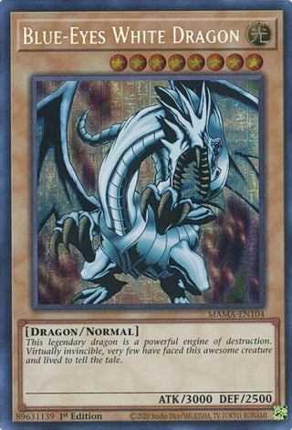 Blue-Eyes White Dragon (Secret Pharaoh’s Rare) (104) (MAMA) - YuGiOh Single