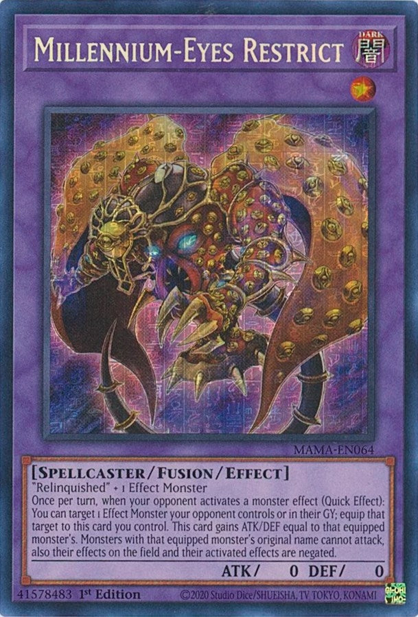 Millennium-Eyes Restrict (Secret Pharaoh’s Rare) (64) (MAMA) - YuGiOh Single