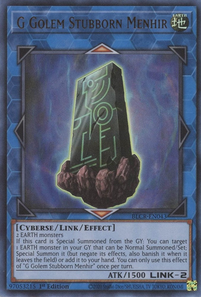 G Golem Stubborn Menhir (43) (BLCR) - YuGiOh Single