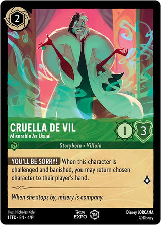 Cruella de Vil - Miserable As Usual (4) (D23) - Disney Lorcana Single