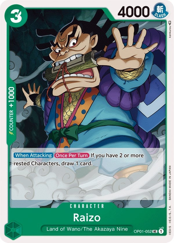 Raizo (1052) (OP01) - One Piece Card Game Single