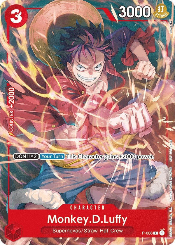 Monkey.D.Luffy - P-006 (Tournament Pack Vol. 1) (6) (OP-PR) - One Piece Card Game Single