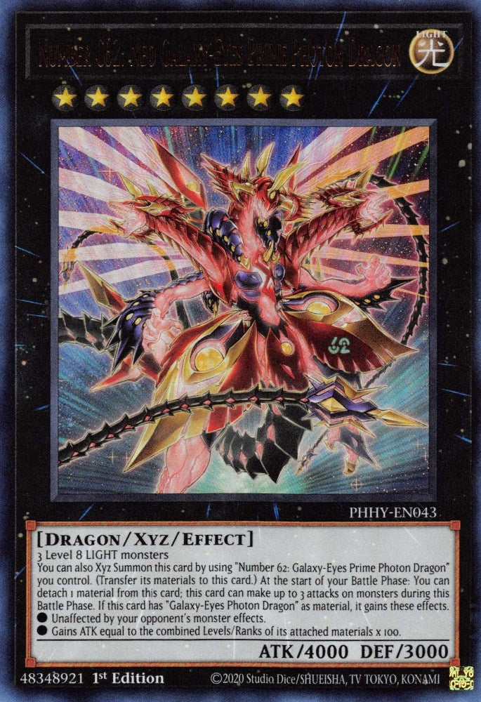 Number C62: Neo Galaxy-Eyes Prime Photon Dragon (43) (PHHY) - YuGiOh Single