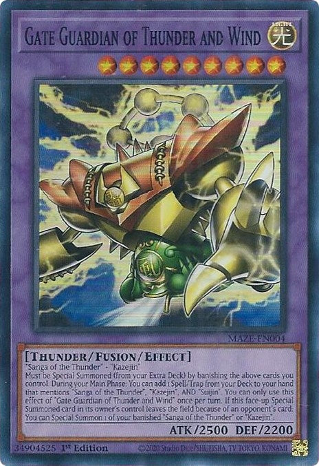 Gate Guardian of Thunder and Wind (4) (MAZE) - YuGiOh Single
