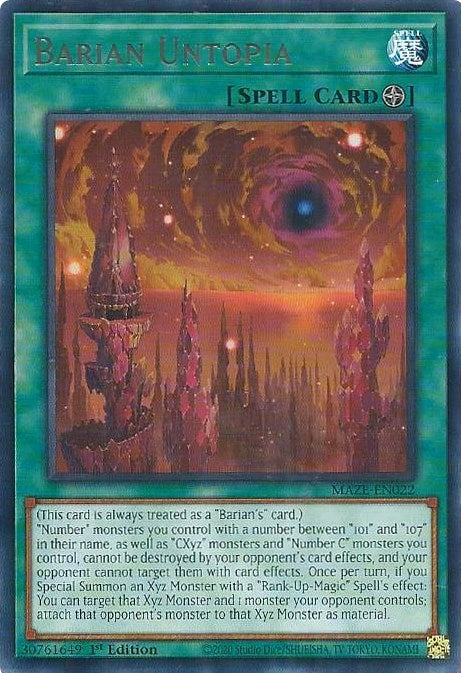 Barian Untopia (22) (MAZE) - YuGiOh Single