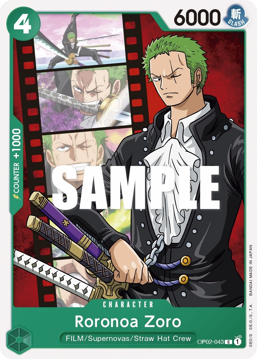 Roronoa Zoro (2043) (OP02) - One Piece Card Game Single
