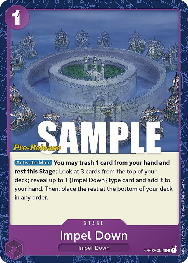 Impel Down (2092) (OP02 PRE) - One Piece Card Game Single