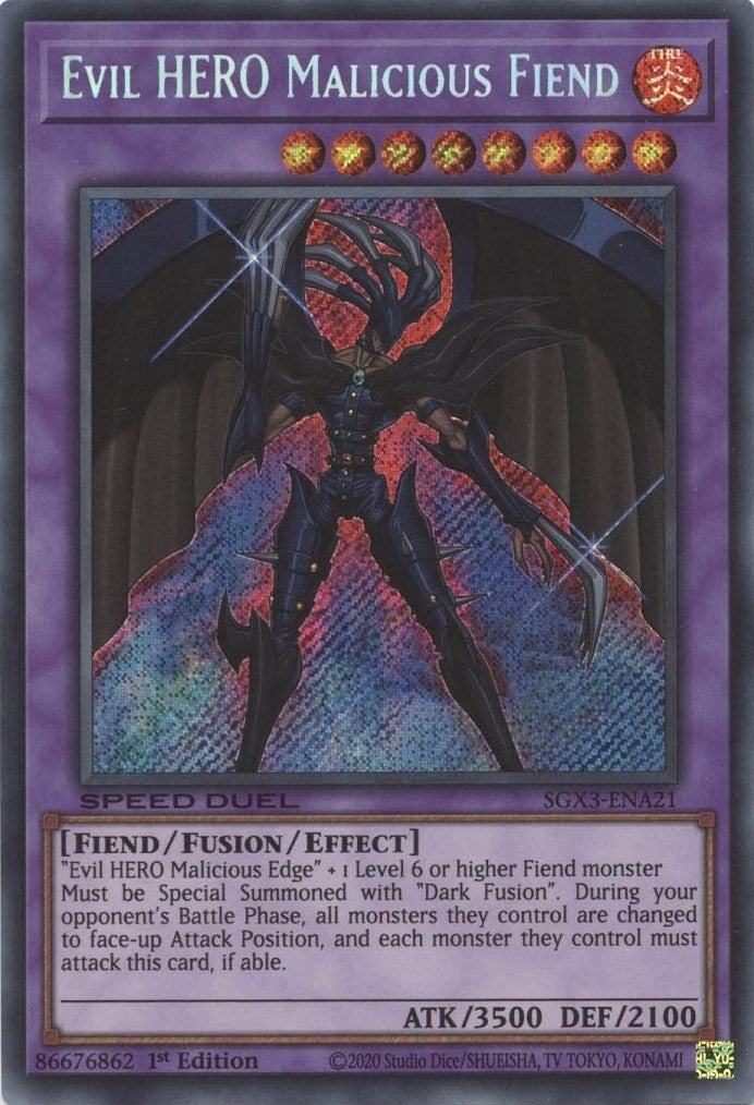 Evil HERO Malicious Fiend (Secret Rare) (321) (SGX3) - YuGiOh Single