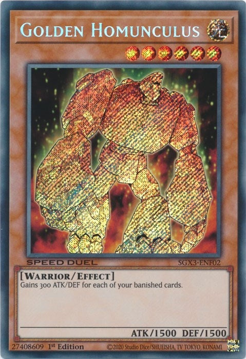 Golden Homunculus (Secret Rare) (302) (SGX3) - YuGiOh Single