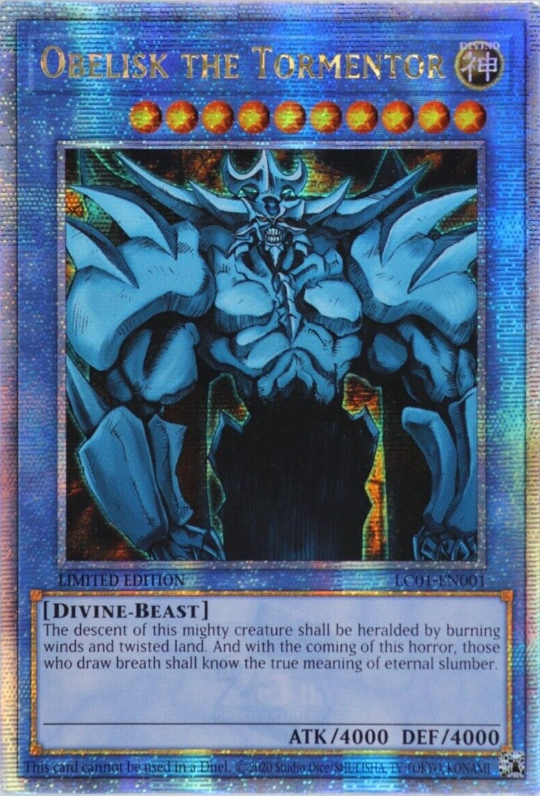 Obelisk the Tormentor (Quarter Century Secret Rare) (1001) (LC01) - YuGiOh Single