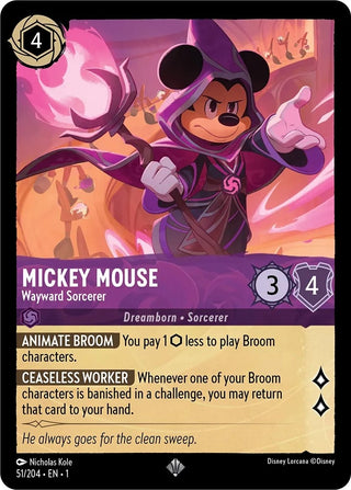 Mickey Mouse - Wayward Sorcerer (51) (1) - Disney Lorcana Single