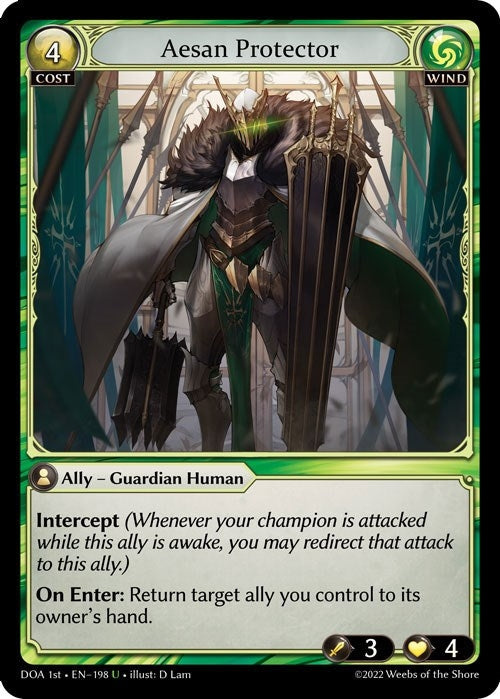 Image for Aesan Protector (198) (Dawn of Ashes 1st Edition) - Grand Archive TCG