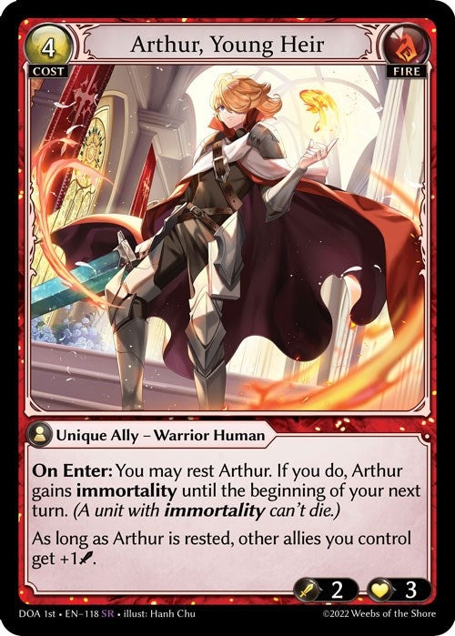 Image for Arthur, Young Heir (118) (Dawn of Ashes 1st Edition) - Grand Archive TCG
