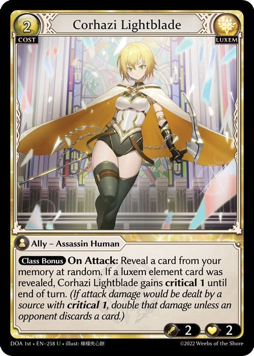 Image for Corhazi Lightblade (258) (Dawn of Ashes 1st Edition) - Grand Archive TCG