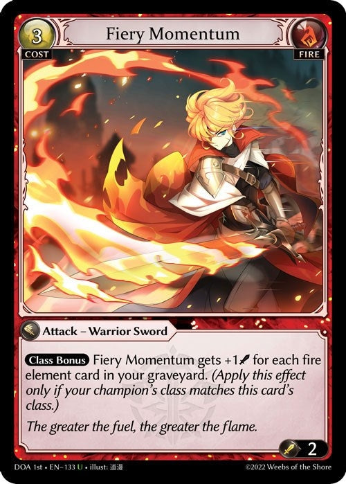 Image for Fiery Momentum (133) (Dawn of Ashes 1st Edition) - Grand Archive TCG