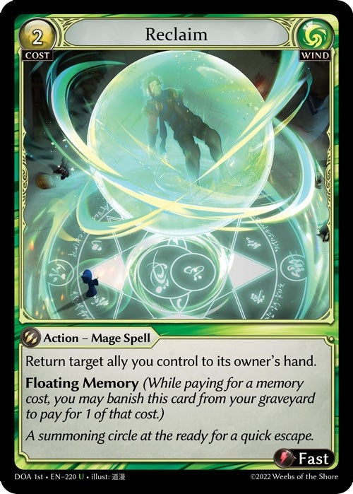 Image for Reclaim (220) (Dawn of Ashes 1st Edition) - Grand Archive TCG