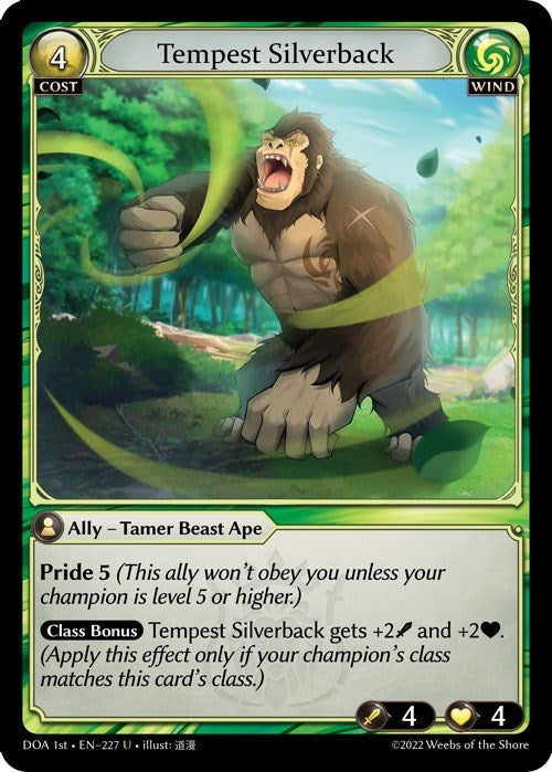 Image for Tempest Silverback (227) (Dawn of Ashes 1st Edition) - Grand Archive TCG