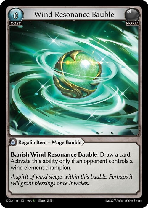 Image for Wind Resonance Bauble (060) (Dawn of Ashes 1st Edition) - Grand Archive TCG