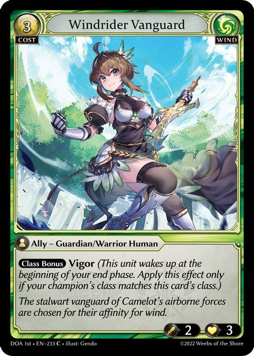 Image for Windrider Vanguard (233) (Dawn of Ashes 1st Edition) - Grand Archive TCG
