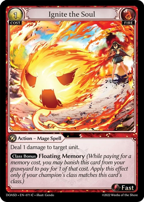 Image for Ignite the Soul (071) (Dawn of Ashes Starter Decks) - Grand Archive TCG