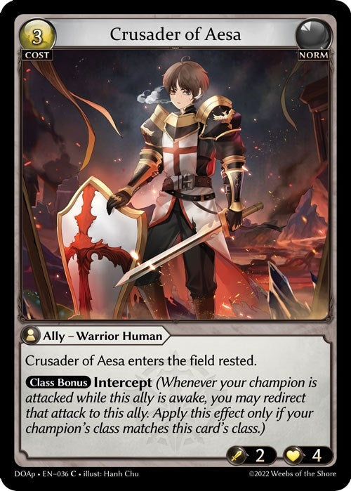 Image for Crusader of Aesa (036) (Dawn of Ashes Prelude) - Grand Archive TCG