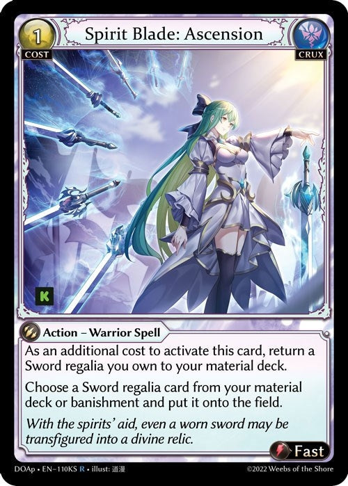 Image for Spirit Blade: Ascension (KS) (110KS) (Dawn of Ashes Prelude) - Grand Archive TCG