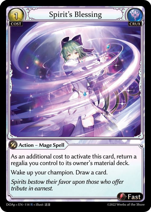 Image for Spirit's Blessing (114) (Dawn of Ashes Prelude) - Grand Archive TCG