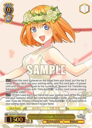 Flowers of Gratitude Yotsuba Nakano (HYR) (5) - Weiss Schwarz Single