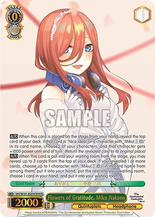 Flowers of Gratitude Miku Nakano (HYR) (5) - Weiss Schwarz Single