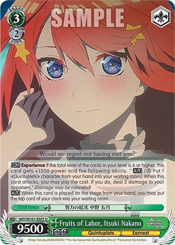 Fruits of Labor Itsuki Nakano (5) - Weiss Schwarz Single