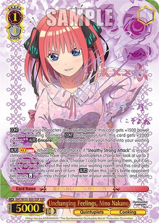 Unchanging Feelings Nino Nakano (SSP) (5) - Weiss Schwarz Single