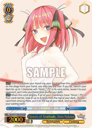 Flowers of Gratitude Nino Nakano (HYR) (5) - Weiss Schwarz Single
