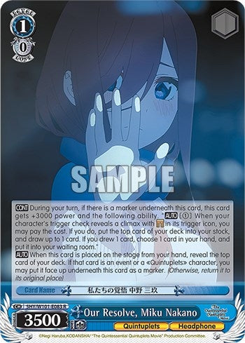 Our Resolve Miku Nakano (5) - Weiss Schwarz Single