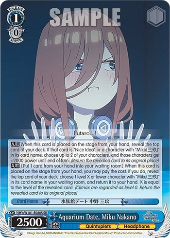 Aquarium Date Miku Nakano (SR) (5) - Weiss Schwarz Single