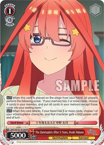 The Quintuplets After 5 Years Itsuki Nakano (5) - Weiss Schwarz Single