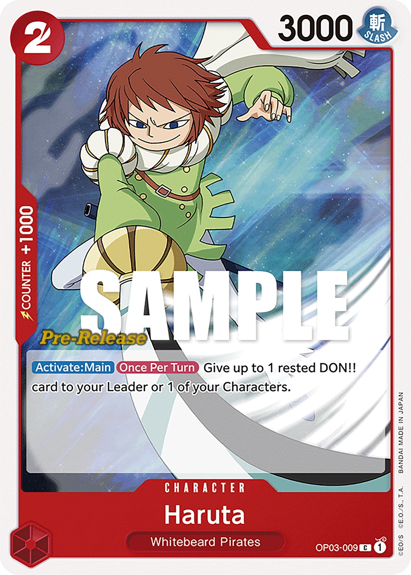 Haruta (3009) (OP03 PRE) - One Piece Card Game Single